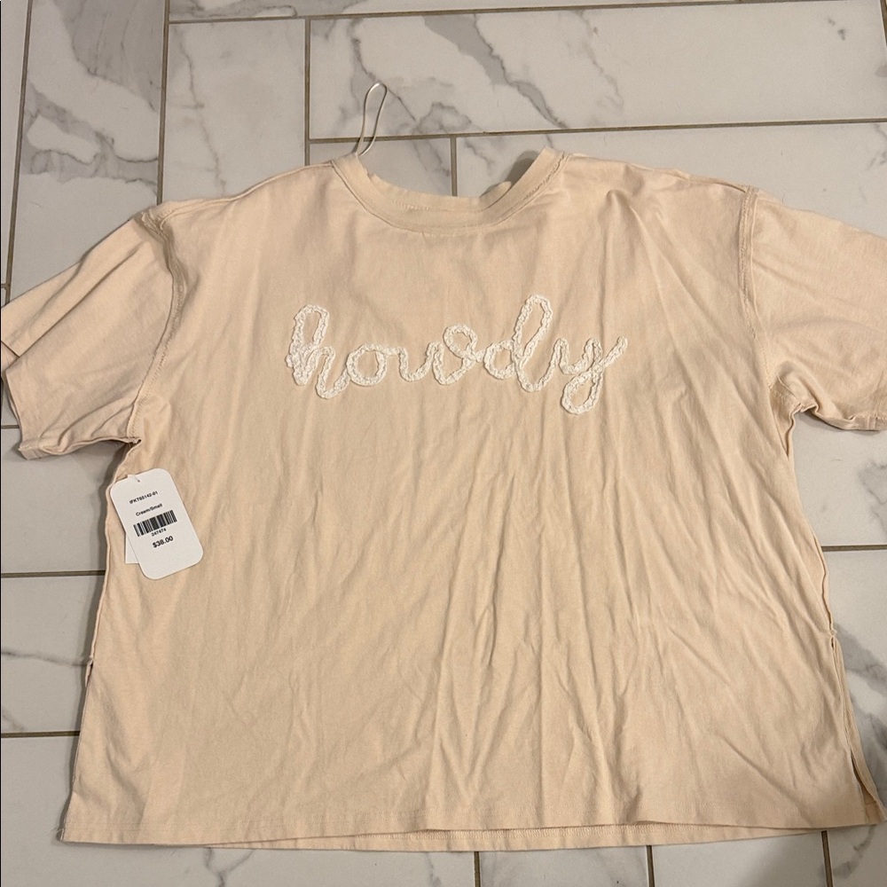 Cream 'Howdy oversized ' T-Shirt